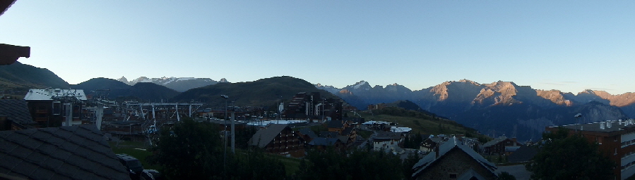 Was fr ein Panorama. Alpe d' Huez, morgens um 6.30 Uhr 